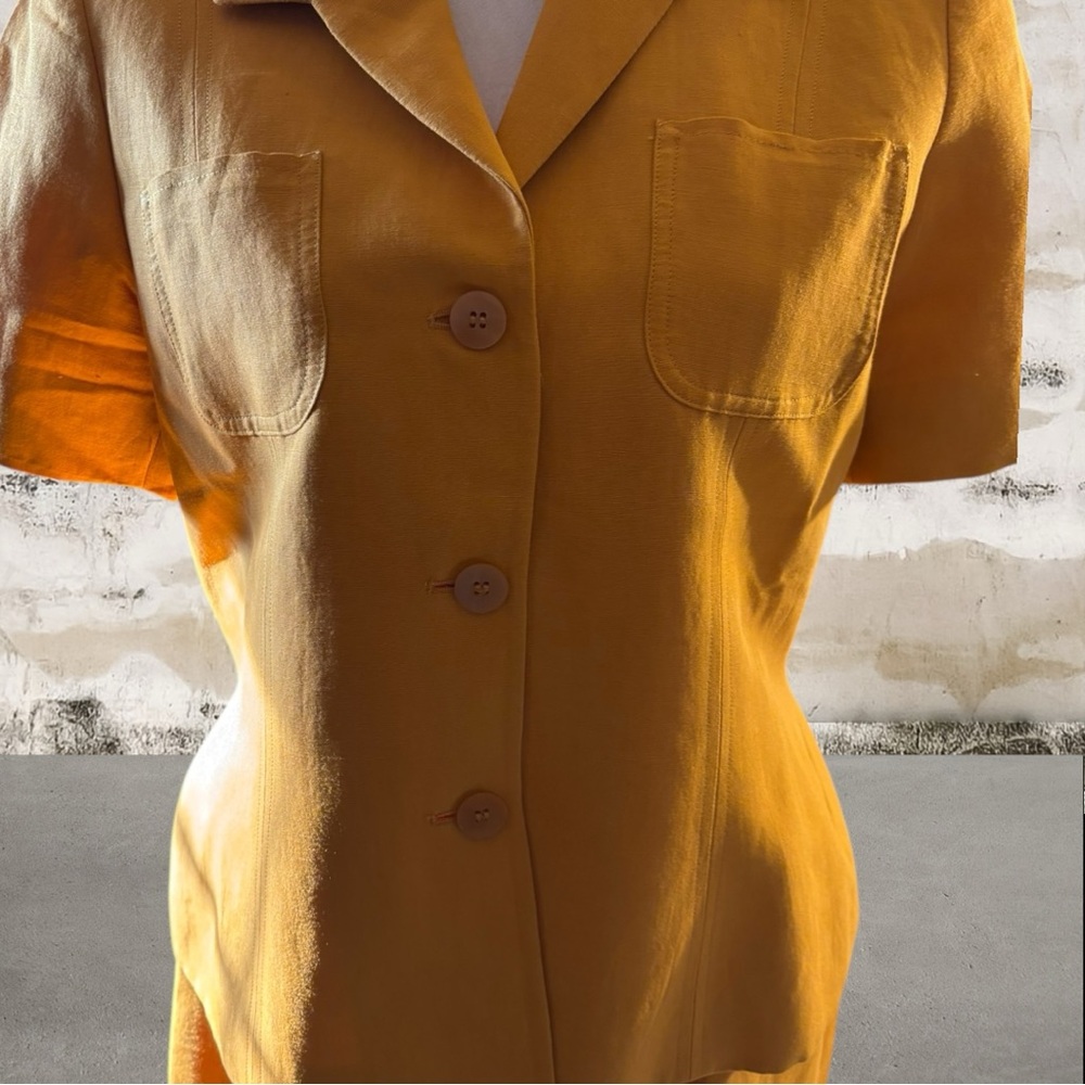 Petite Sophisticate Women's Yellow Vintage Suit Size 10 - Picture 5 of 7